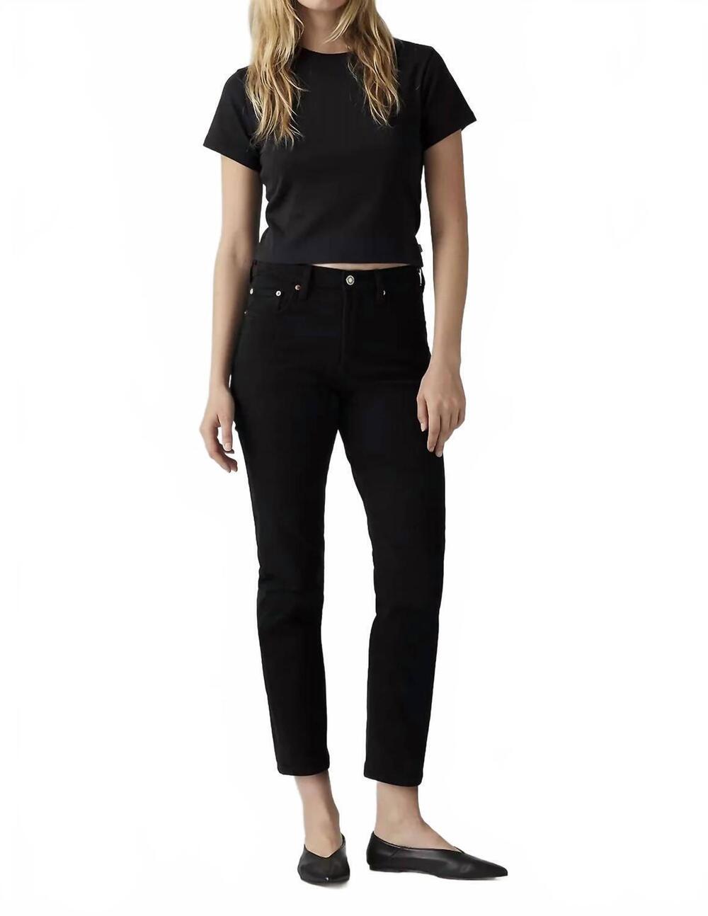 NEW LEVI'S straight leg crop jeans in black sprout
